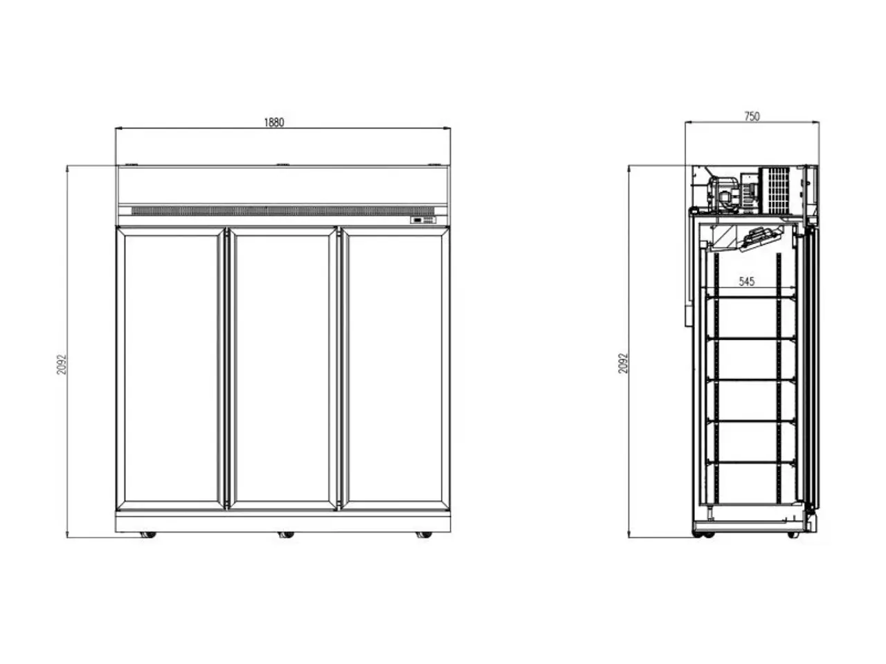 Billede 2 - Combisteel display køleskab – aluminium - 230 V