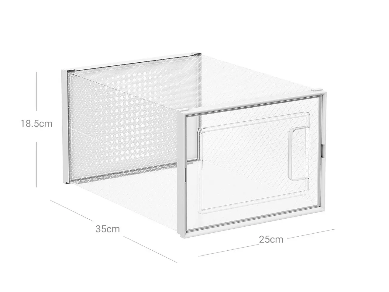 Billede 7 - Skobokse med frontlåge, stabelbare og foldbare - 18 stk., transparent/hvid