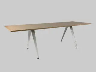 Randers + Radius Grip Basic Bord – Natur/Hvidt Stel 240x80cm