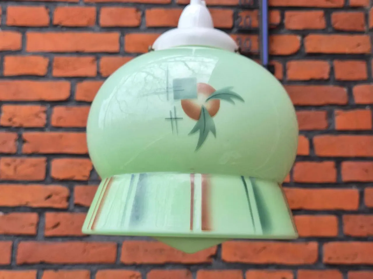 Billede 2 - Den smukkeste retrolampe i grønt glas