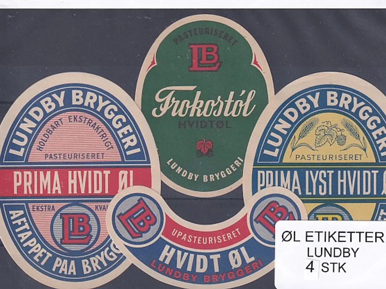 Billede 1 - Øl Etiketter - Lundby  4 Stk.