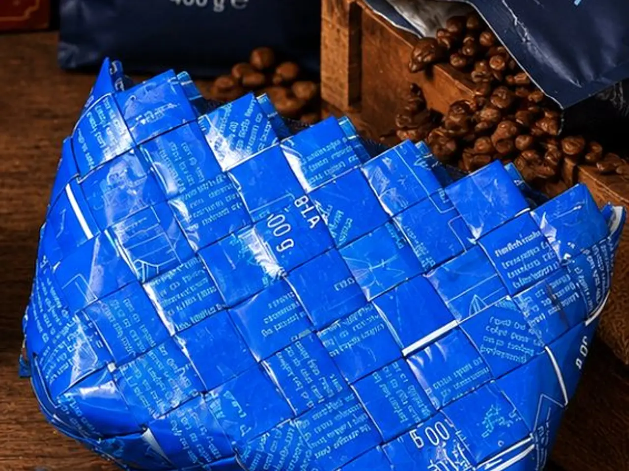 Billede 1 - Lille taske flettet af Cirkel Kaffe poser