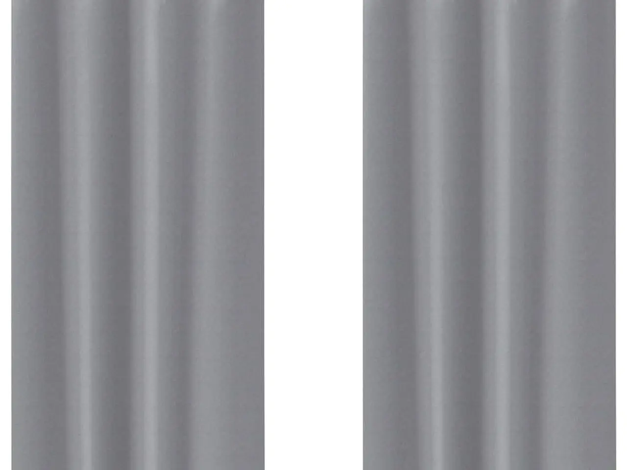 Billede 2 - Mørklægningsgardiner med ringe - lysegrå, 2 stk., 245 x 140 cm