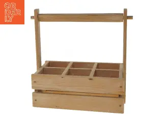 Trækasse med 6 rum og håndtag - til krea eller til transport af øl (str. 27x29,5 cm)