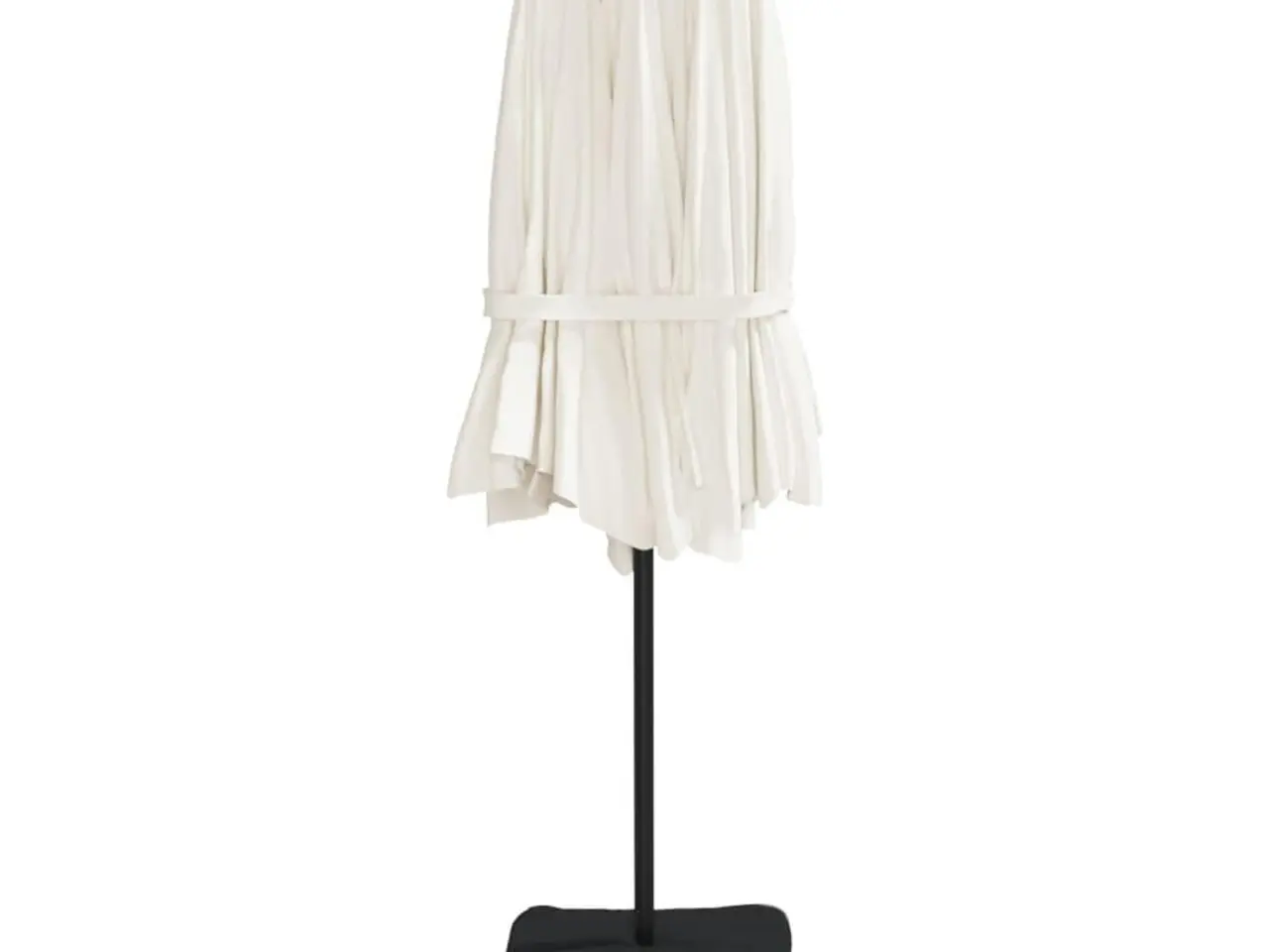 Billede 7 - Parasol med dobbelt parasoldug og LED-lys 449x265 cm sandhvid