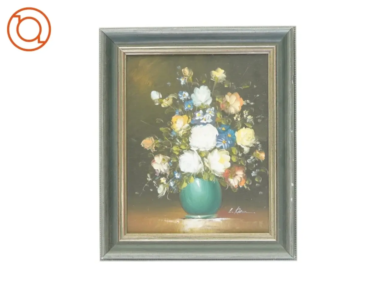 Billede 1 - Billede med blomstermotiv (str. 32 x 27 cm)