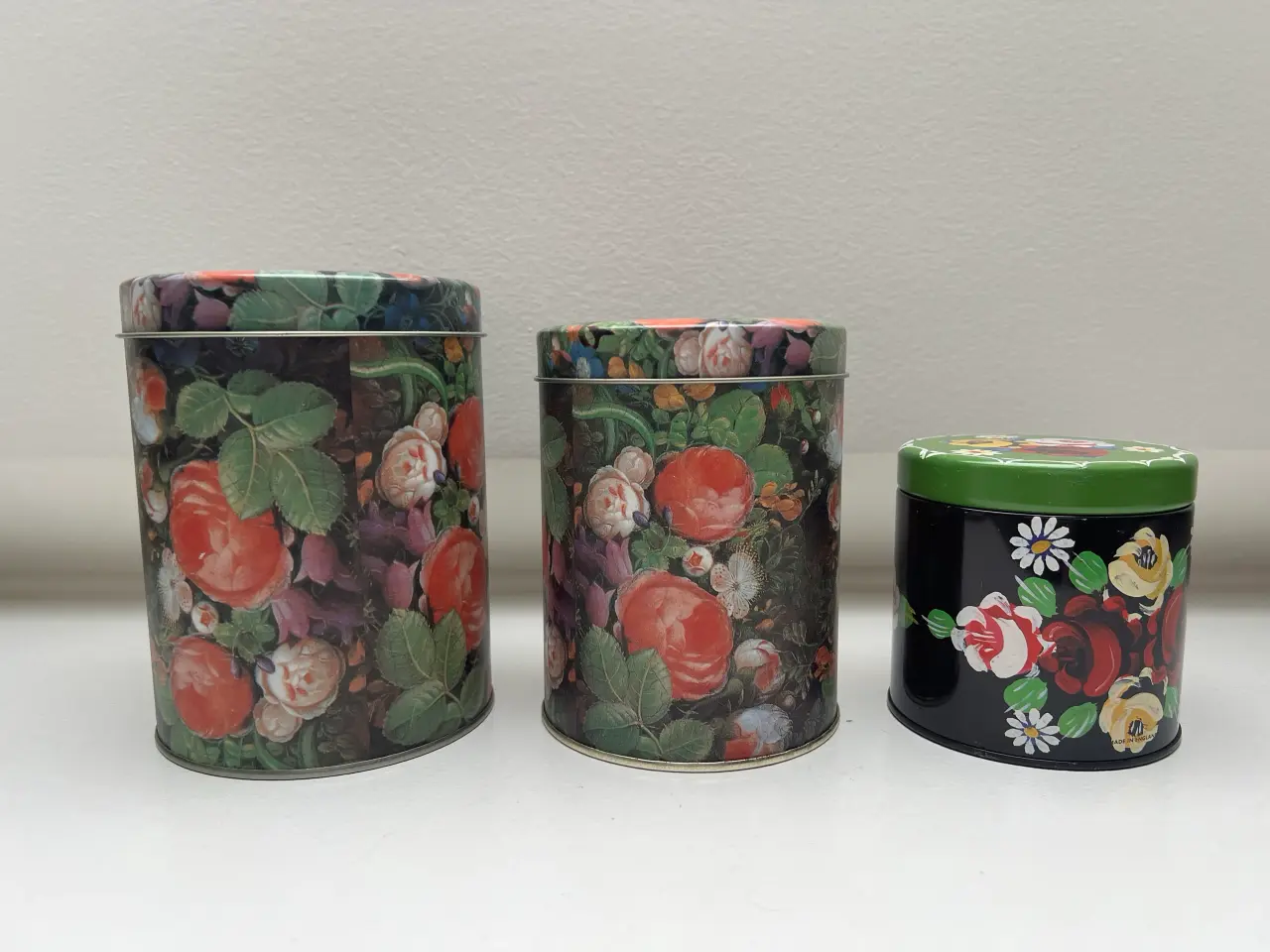 Billede 1 - Blikdåser m/blomster