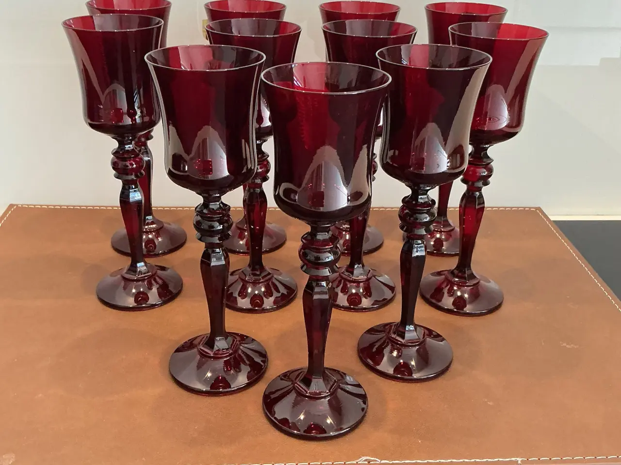 Billede 1 - Rubinrøde krystal glas 