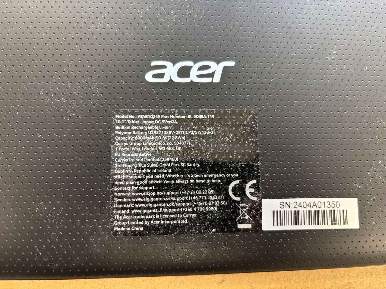 Billede 2 - Tablet 10.1 " ACER ATAB1024E