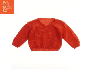 Rød glimmer stiktrøje ca 3-4 år(str. 36x33,5 cm)