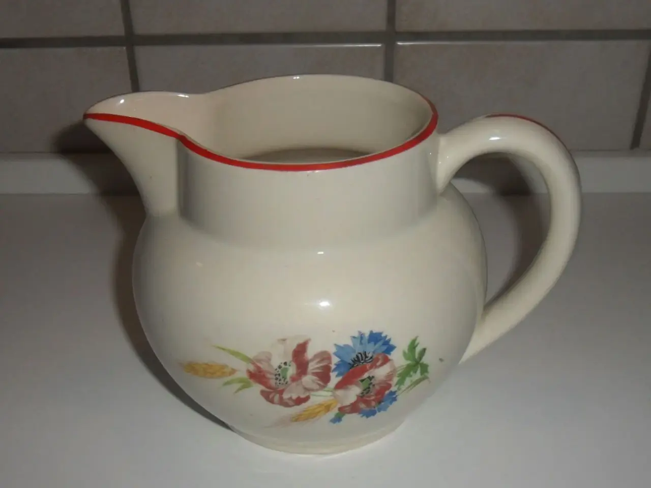 Billede 2 - Gl. Kander med blomster deco. 2 stk.