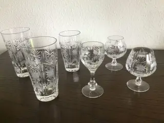 4 stk. KRYSTAL Heidelberg glas.