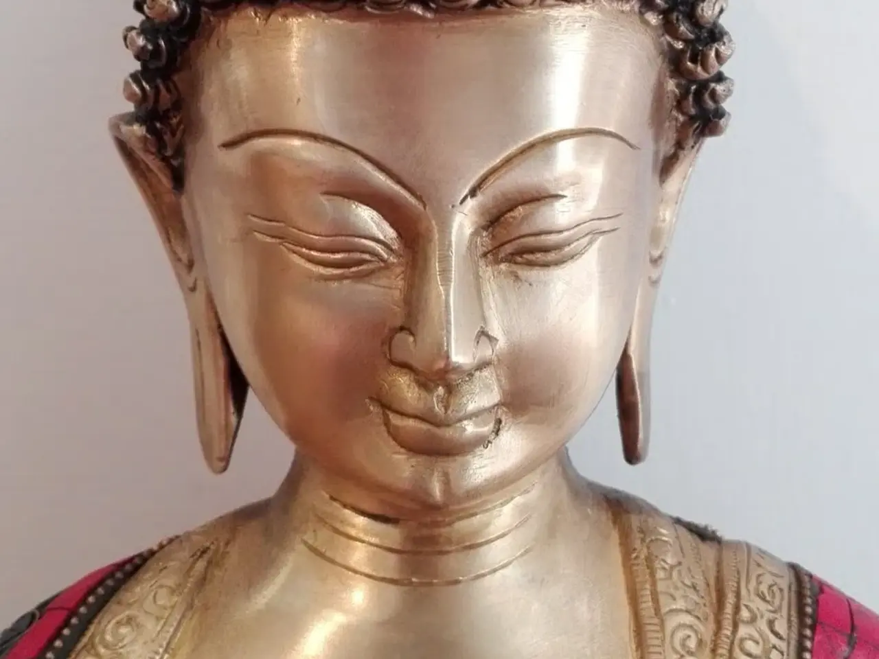 Billede 6 - Stor bronze-Buddha fra Nepal, slut 20. årh.