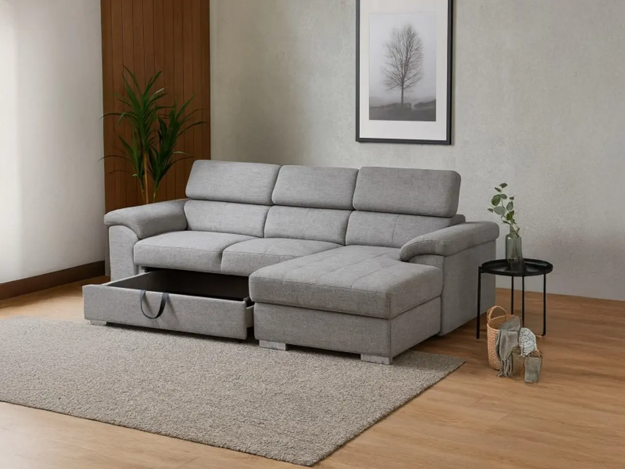 Billede 2 - Stitch Sovesofa højrevendt Med Indbygget Sengeudtræk - Stof