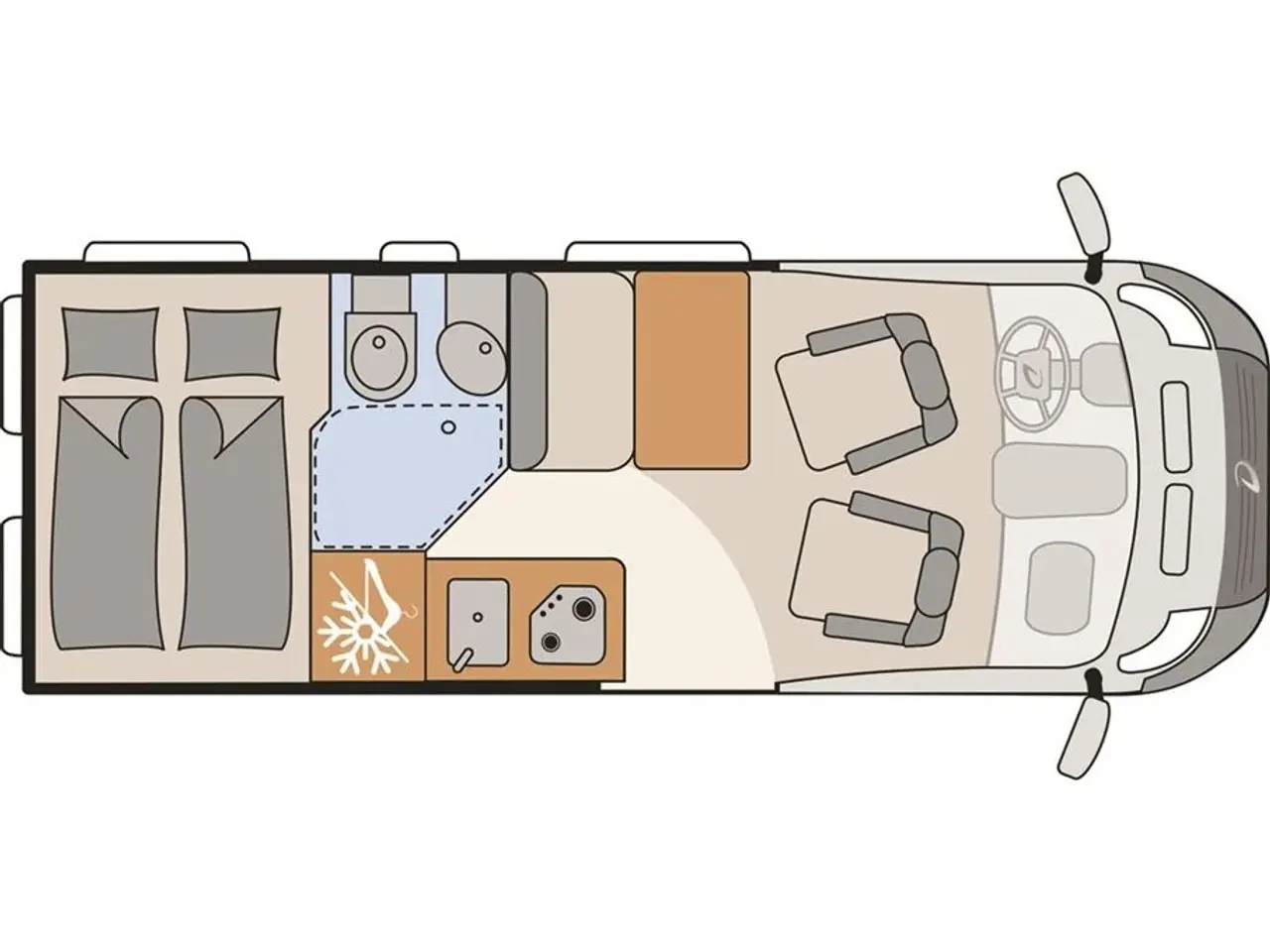 Billede 2 - 2024 - Dethleffs Globetrail 600 DR Advantage Smart Dethleffs camper van under 6 meter med dobbeltseng og automatgear