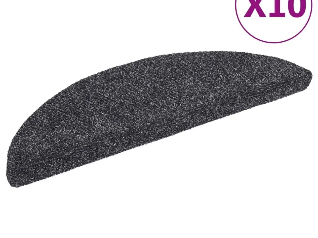 Billede 2 - Trappemåtter selvklæbende 10 stk. 56x17x3 cm mørkegrå halvrunde
