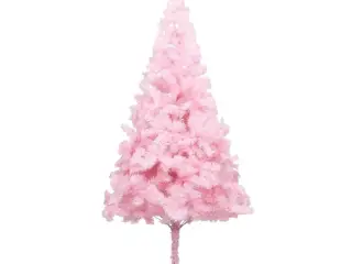 Kunstigt juletræ med juletræsfod 180 cm PVC lyserød
