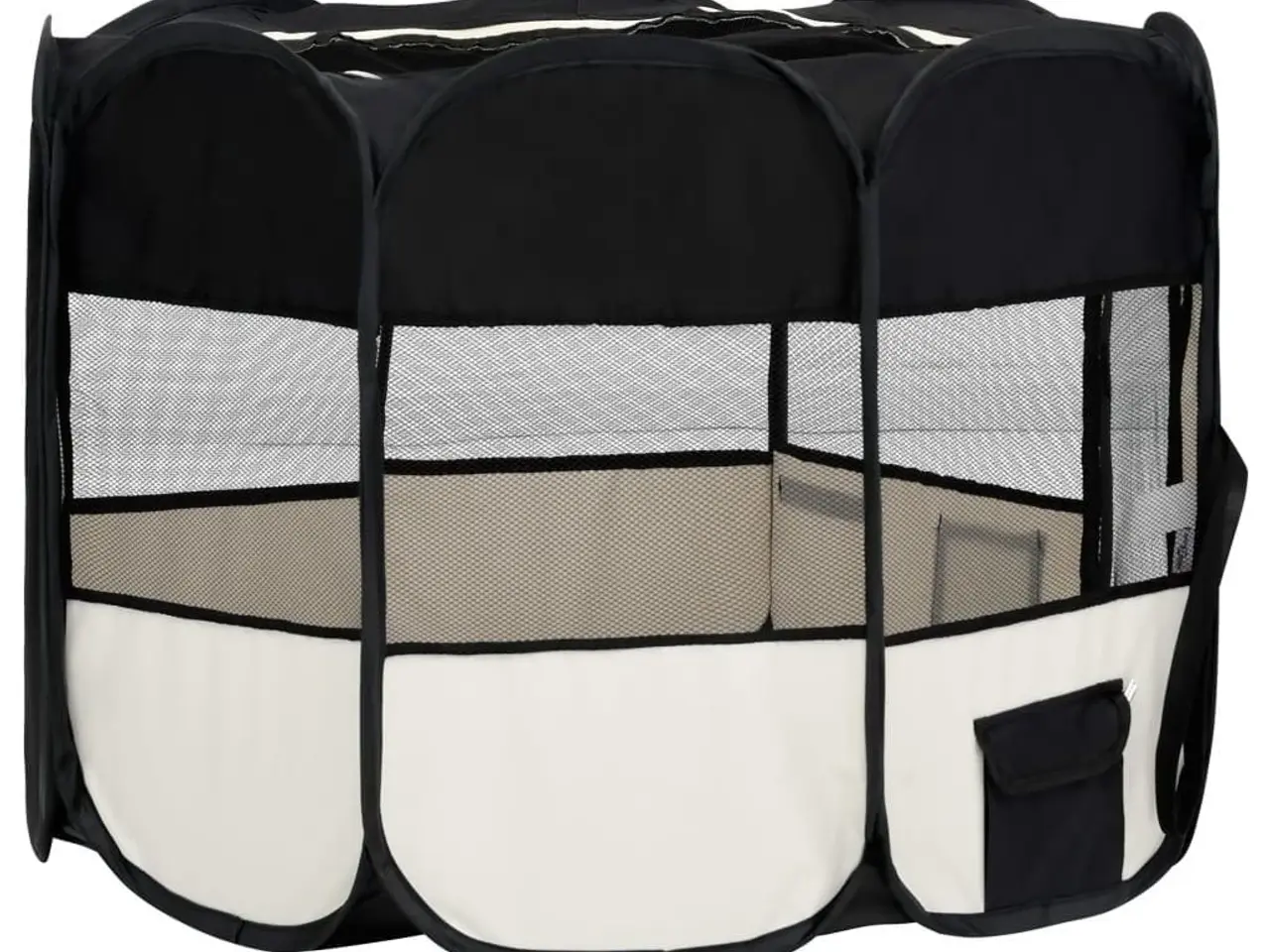 Billede 4 - Foldbar hundegård med bæretaske 90 x 90 x 58 cm - sort/creme