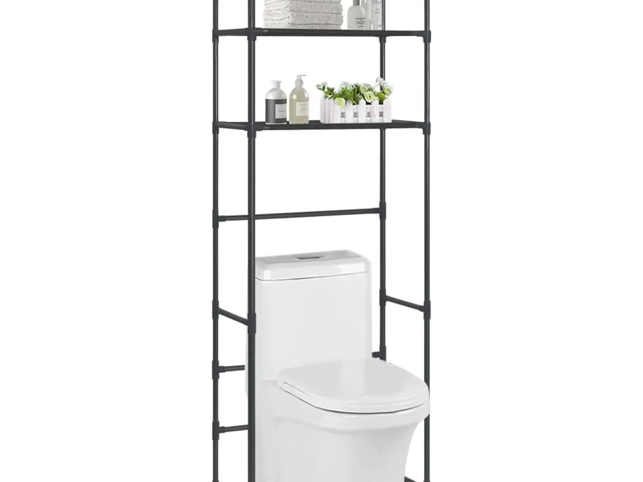 Billede 1 - Opbevaringsstativ med 3 hylder 53x28x169 cm sort