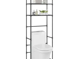 Opbevaringsstativ med 3 hylder 53x28x169 cm sort