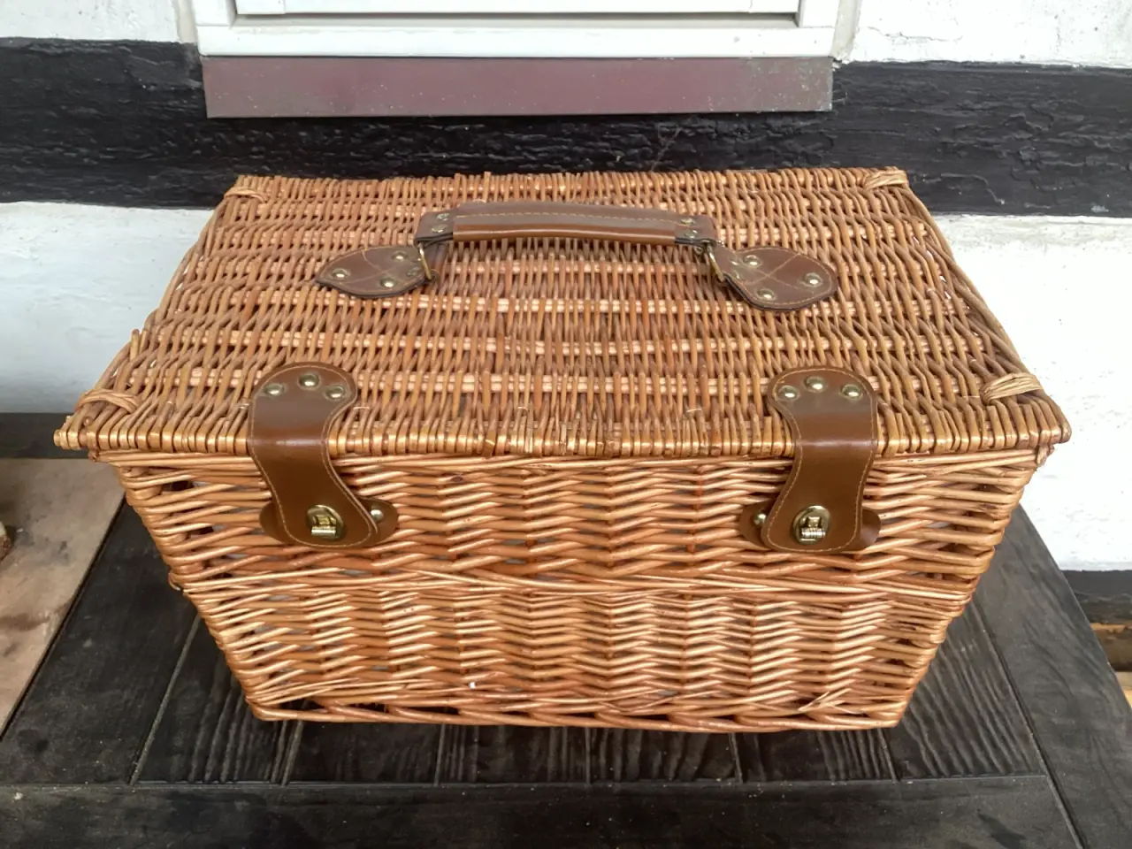 Billede 3 - Bambus picnic kurv med indhold