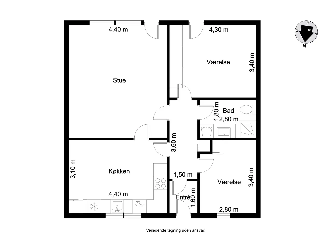 Billede 14 - 84 m² andelsbolig med have centralt i Tarm