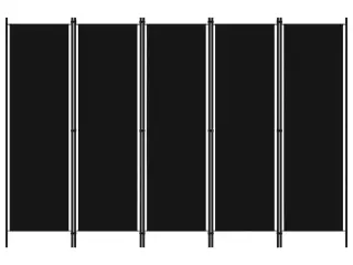 5-panels rumdeler 250 x 180 cm sort