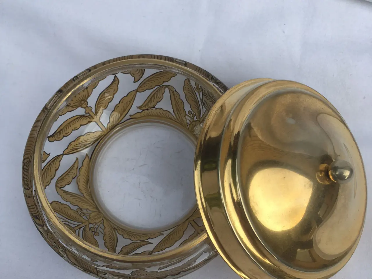 Billede 4 - Bonbonniere glas messing