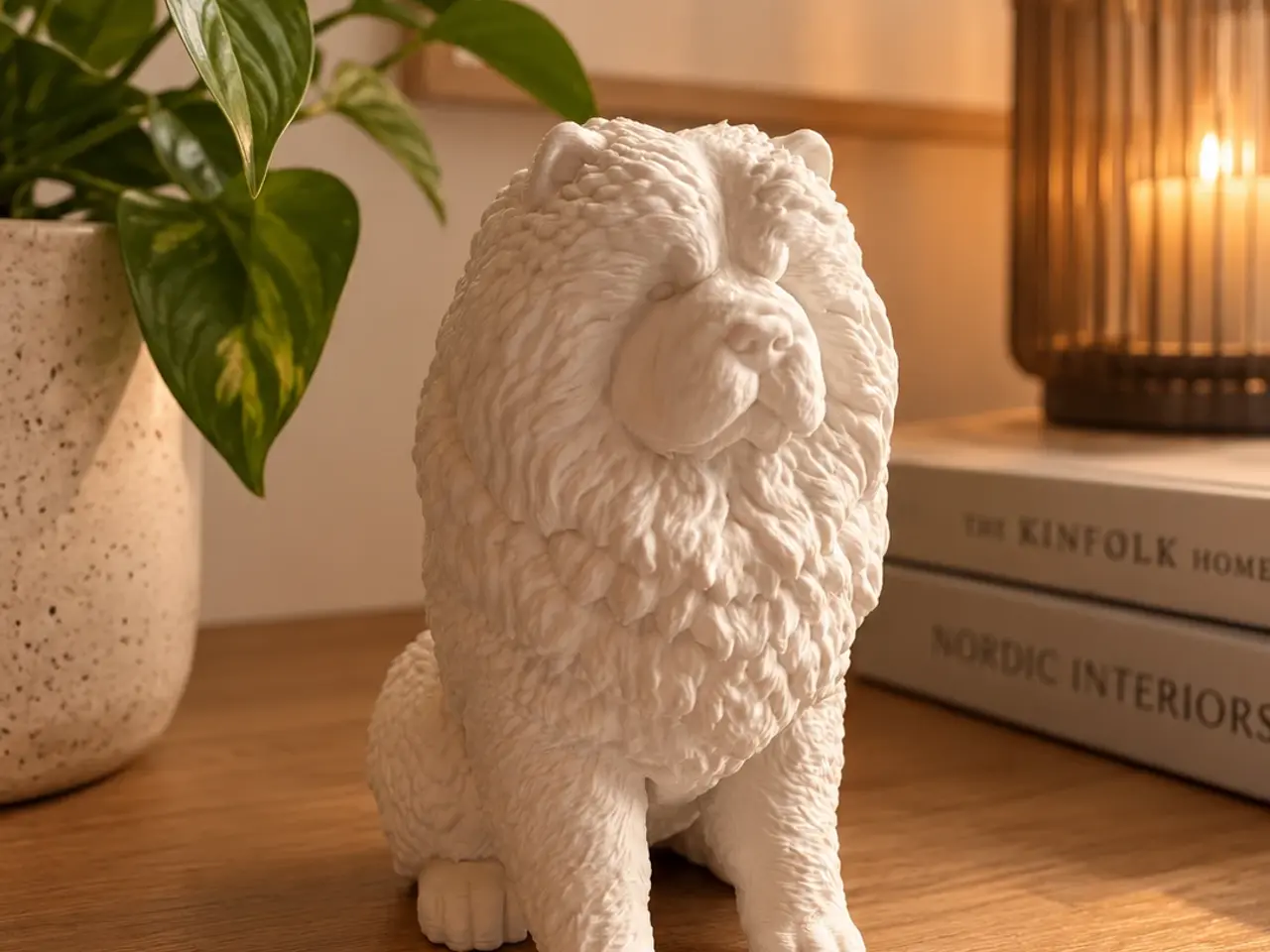 Billede 1 - Chow Chow hundefigur hvid