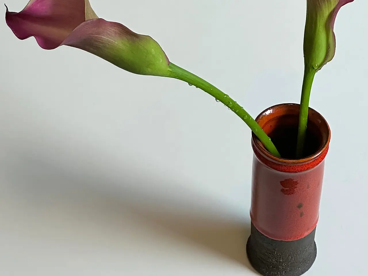 Billede 1 - Cylindrisk vase, keramik