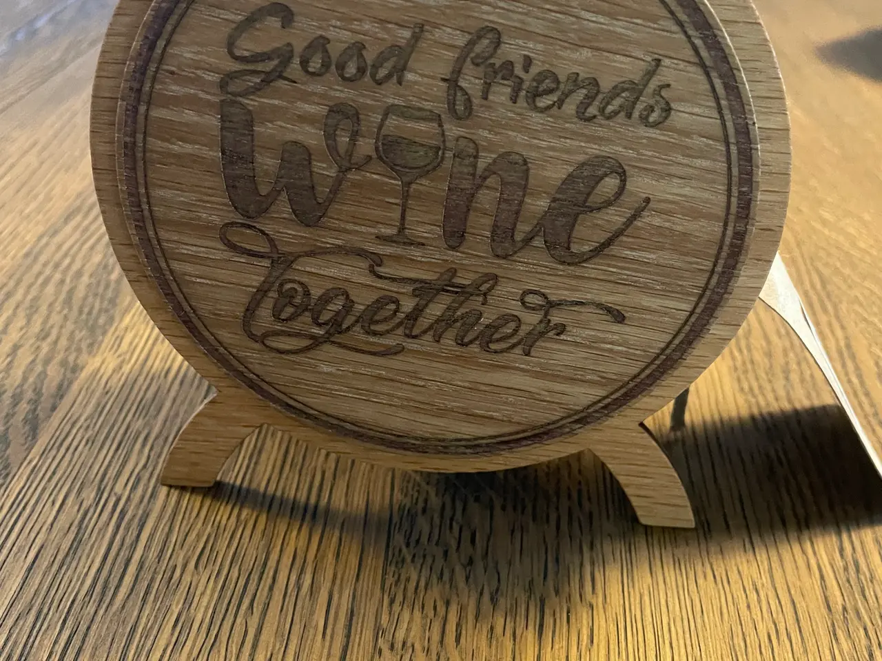 Billede 4 - Øl, vin og kaffe holder i træ, med coasters.