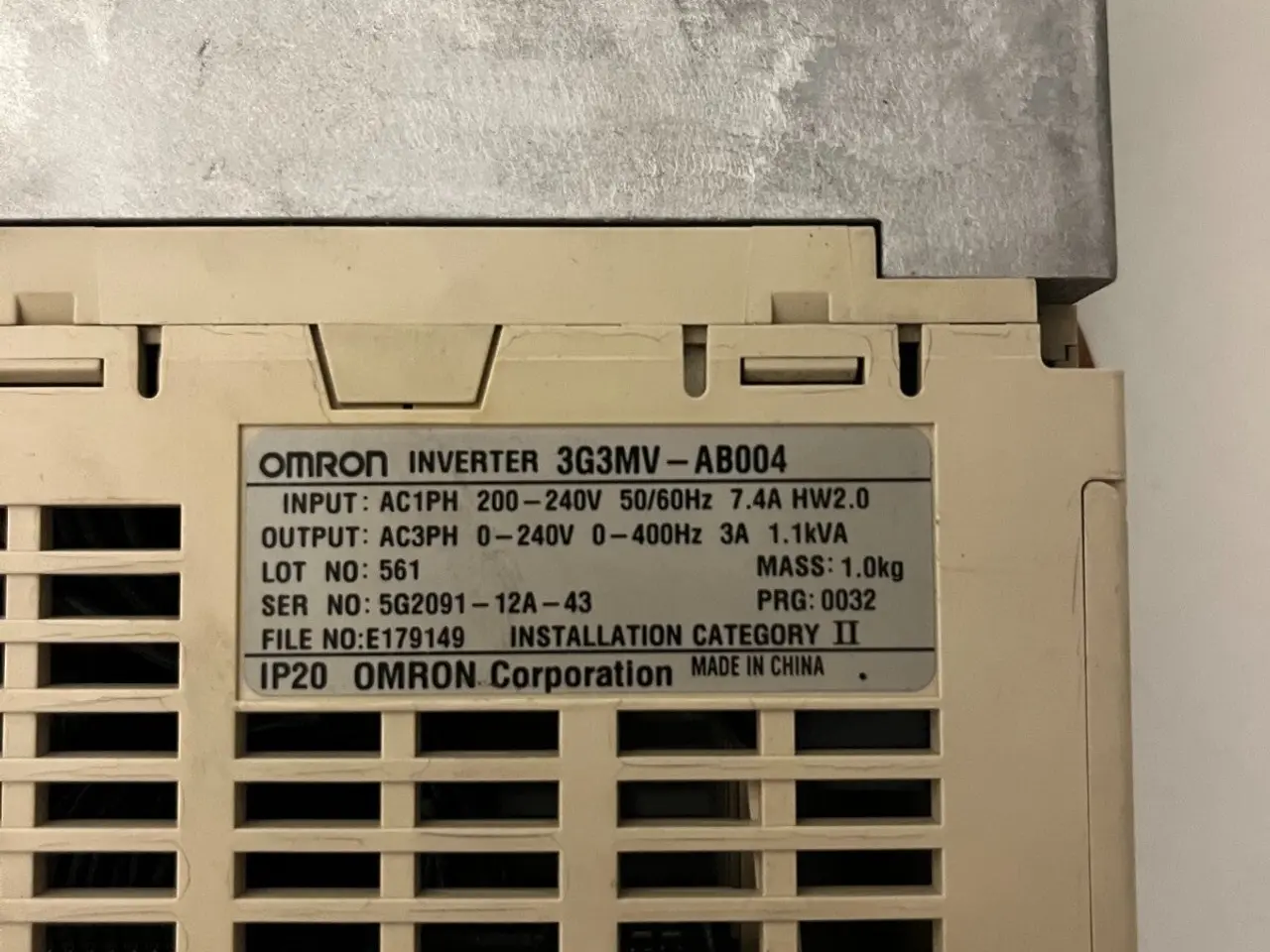 Billede 2 - Omron Sysdrive 3G3MV-AB004 Inverter 200V 1-Phase -