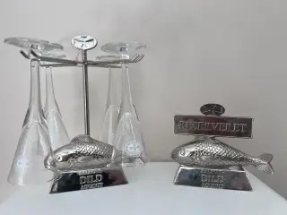 Ålborg akvavit snapseglas holder inkl skilt