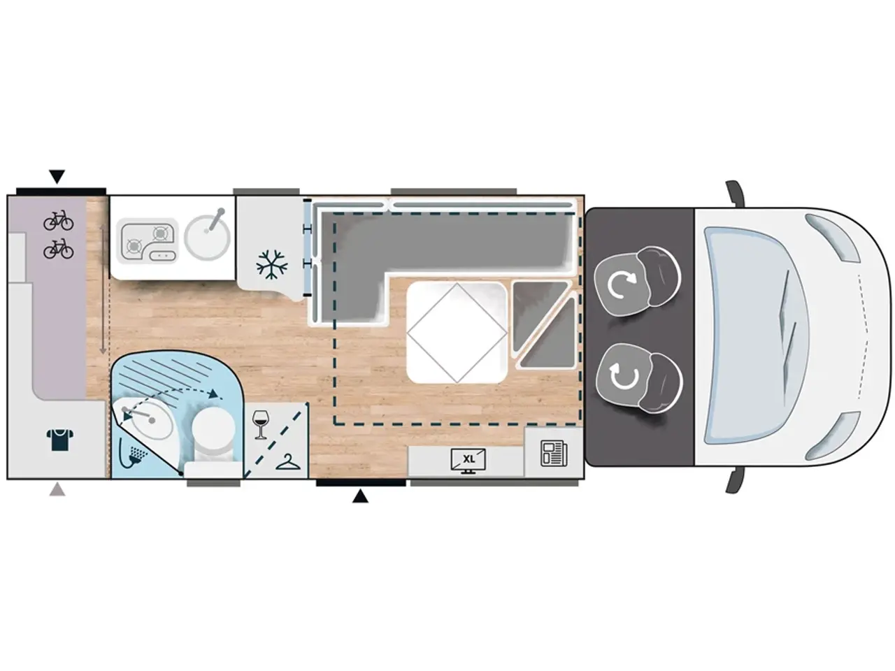 Billede 39 - 2024 - Chausson 660 Titanium ULTIMATE UNDER KLARGØRING! Chausson 660 Titanium ULTIMATE, Elcykelholder, Lithiumbatterier, Induktionsplade, 3000W inverter