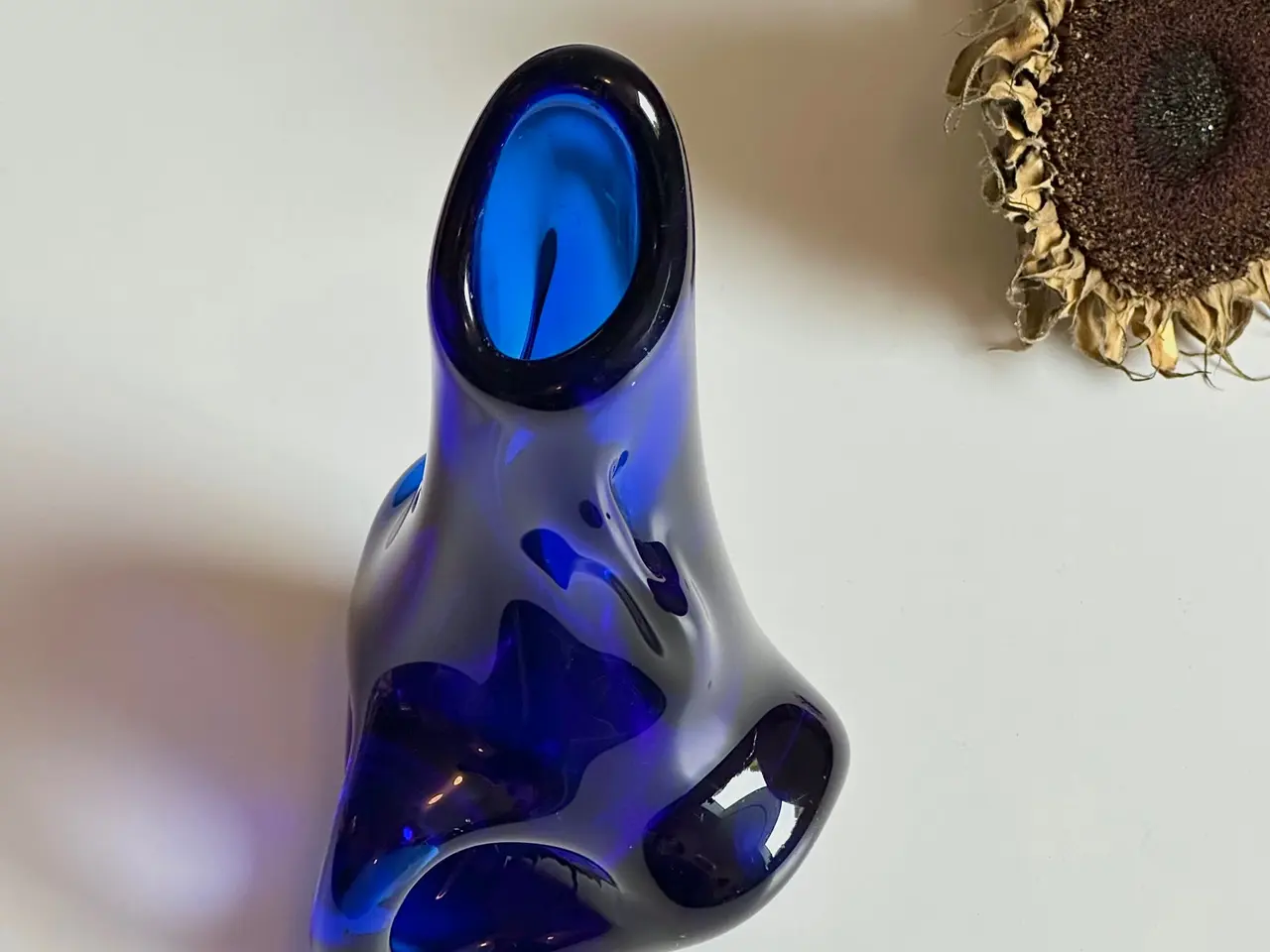 Billede 7 - Kunstvase, koboltblå