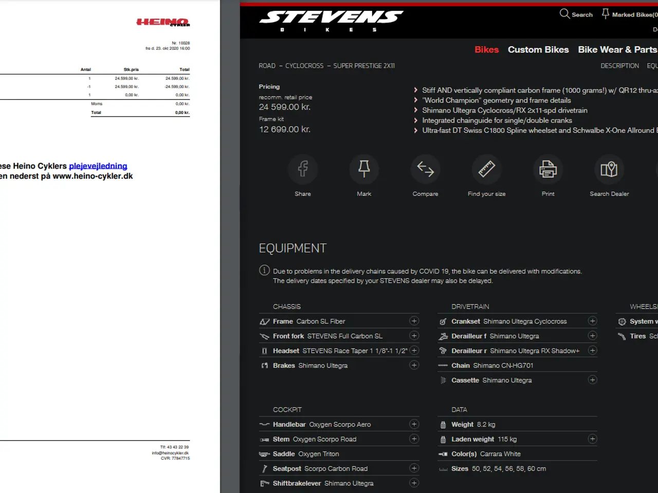 Billede 3 - Stevens Super Prestige 2x11 Carbon – Ultegra