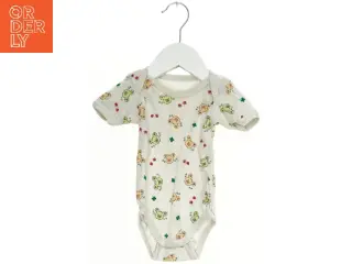 Baby bodystocking med kort ærmer og bamseprint (str. 74)