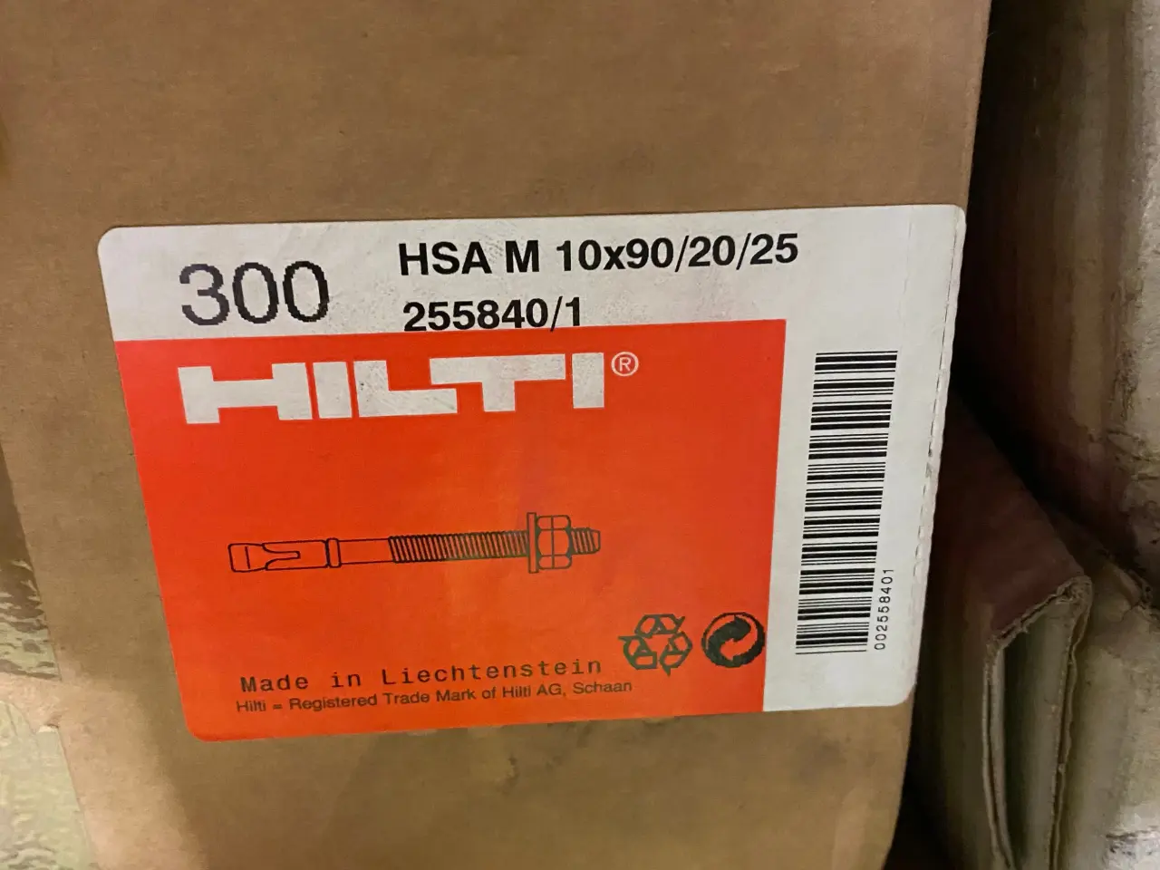 Billede 1 - Hilti HSA ekspansionsbolter 300 stk