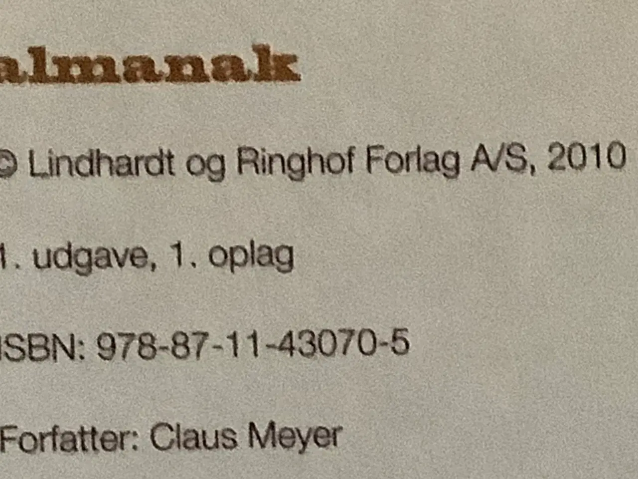 Billede 4 - Almanak, signeret eksemplar, Claus Meyer