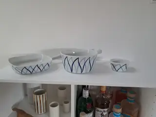 Harlekin/blå flamme af lyngby Porcelæn.