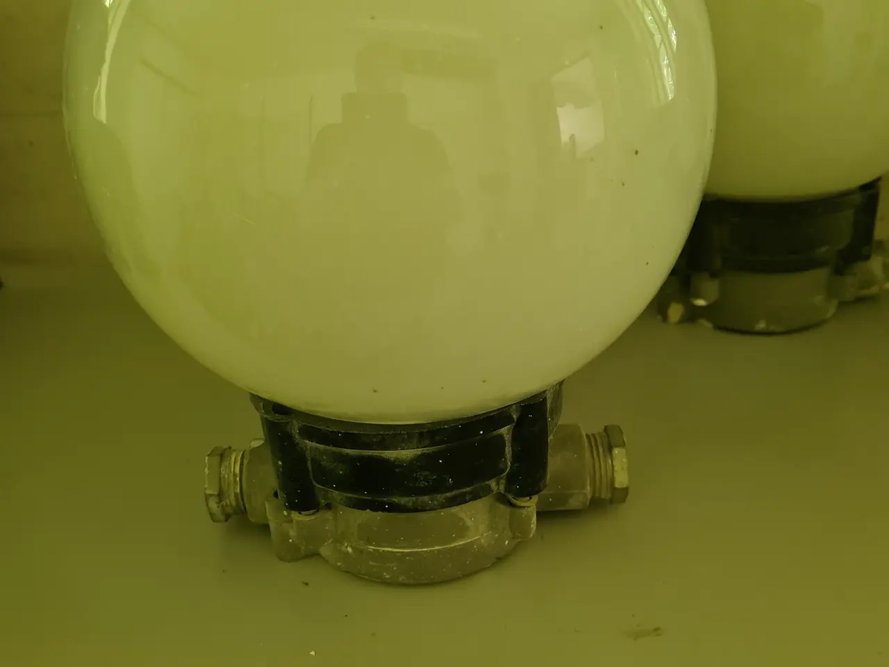 Billede 4 - Vintage staldlampe / udendørslampe med glaskuppel