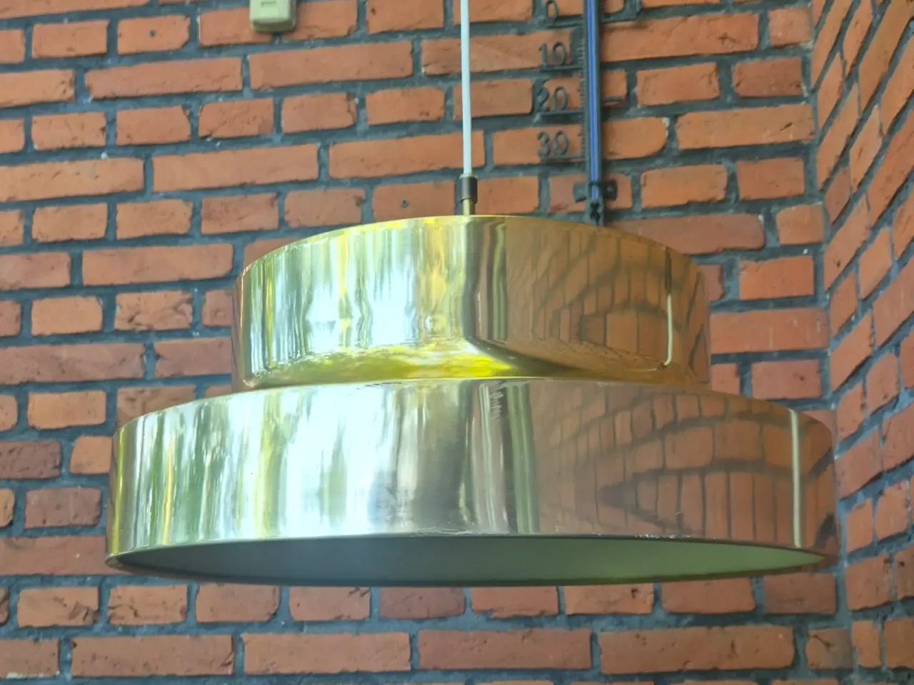 Billede 3 - Giga retrolampe i flot gyldent messing
