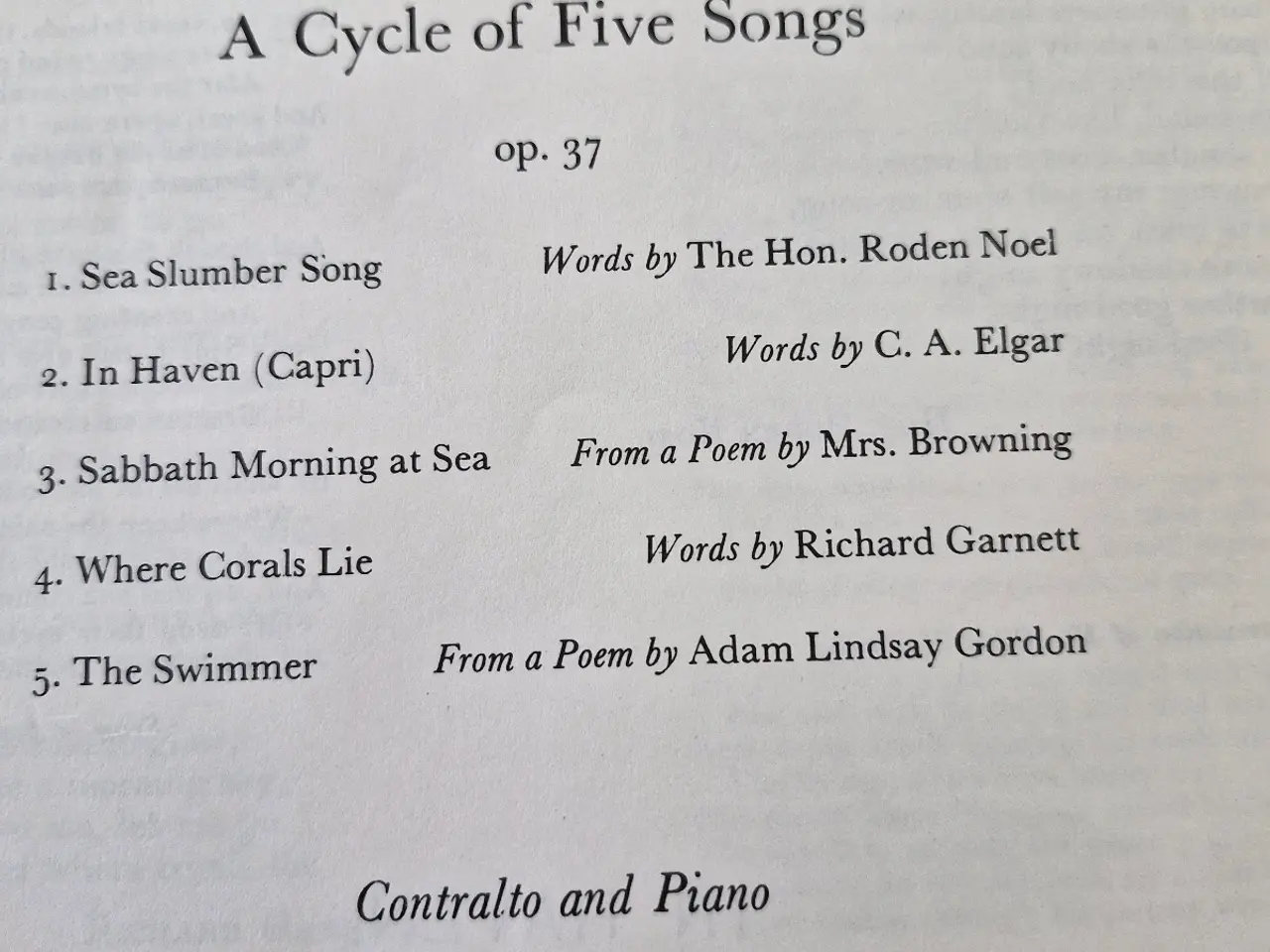 Billede 2 - Noder: Edward Elgar: Sea Pictures