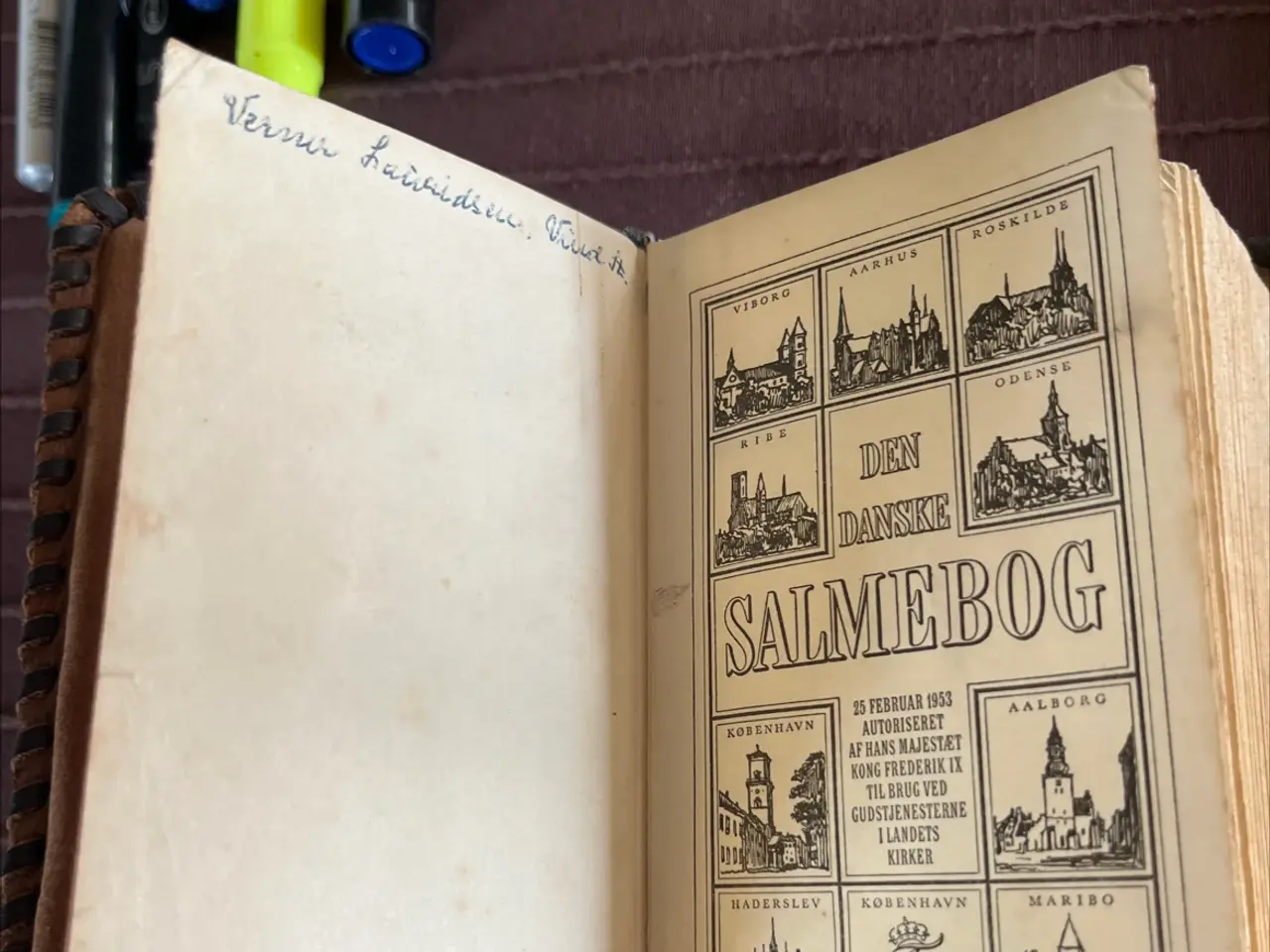 Billede 1 - Den Danske Salmebog (1958) – Flot indbinding med l