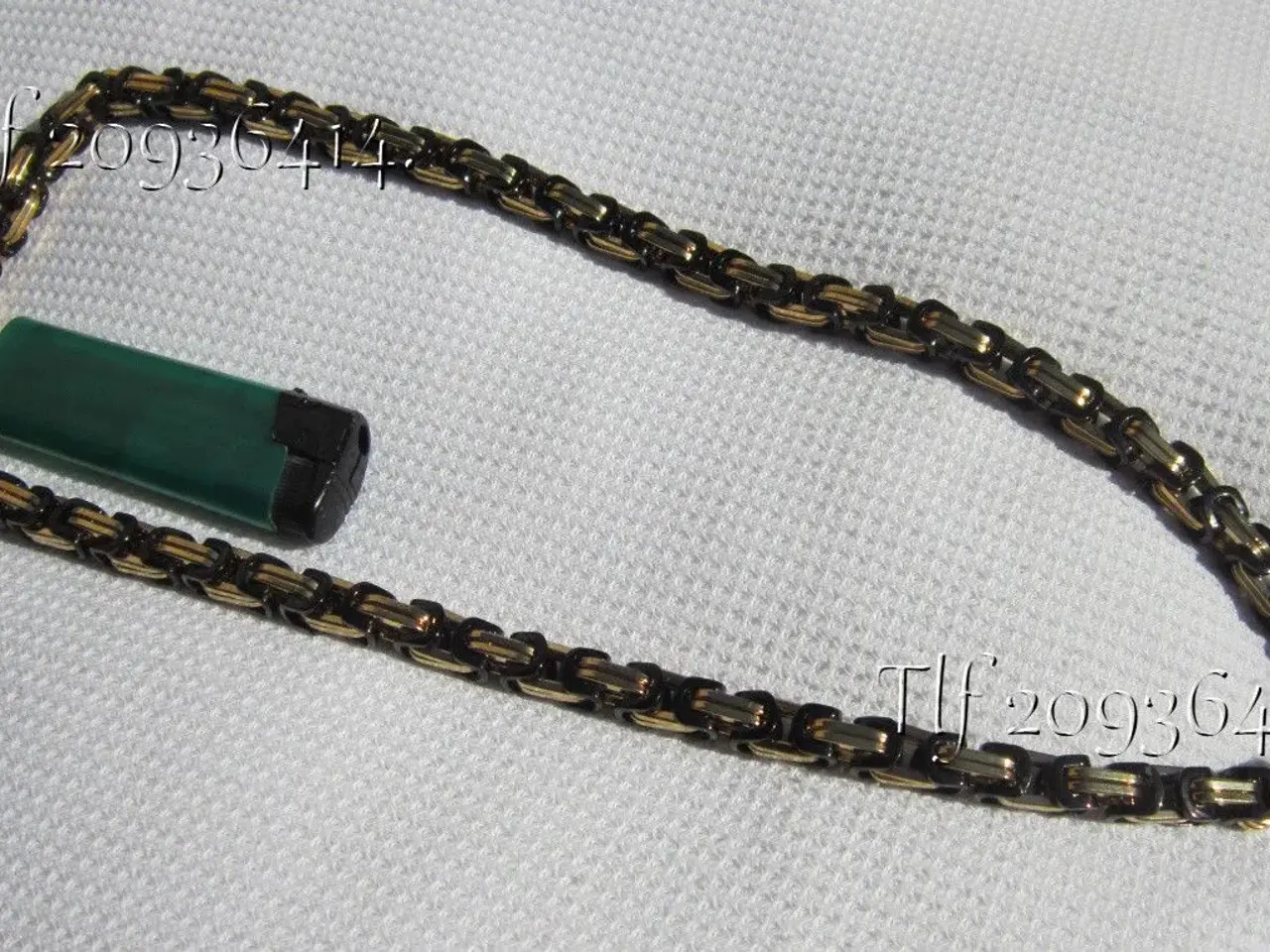 Billede 2 - Ny kongekæde guld og sort 8x8 mm.