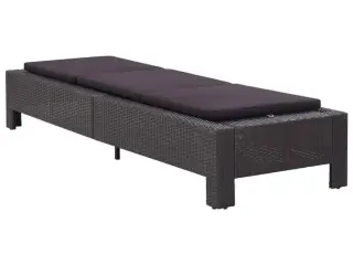 Solseng med hynde polyrattan sort