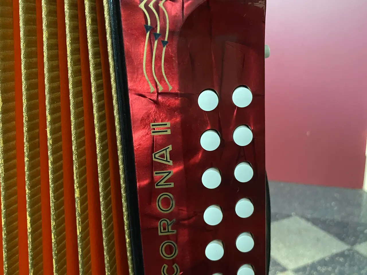 Billede 1 - Flot diatonisk harmonika, Hohner Corona II,C-F-G