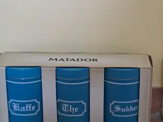 Matador kaffe, te og sukker dåser