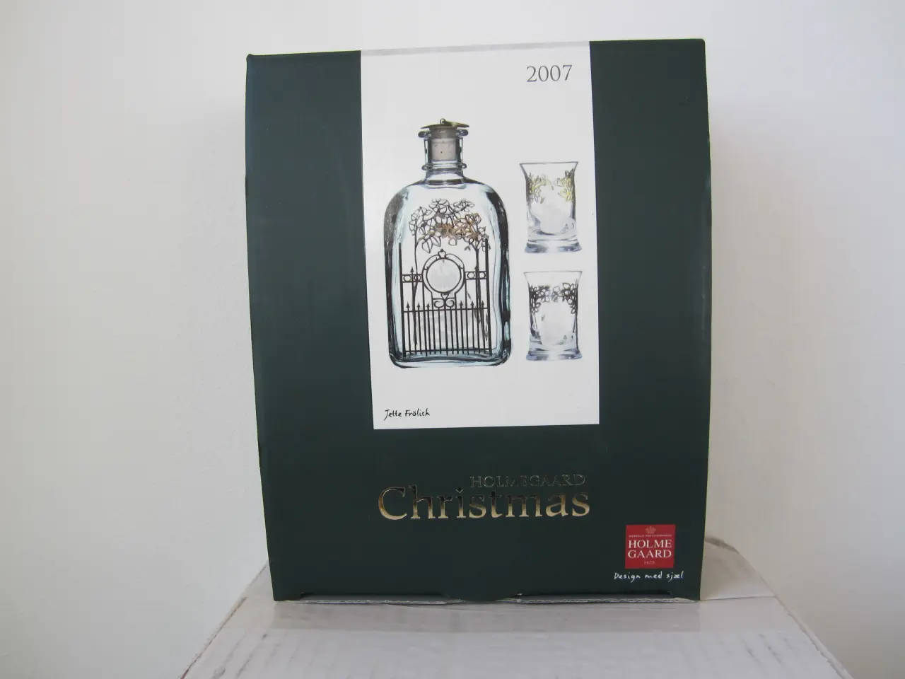 Billede 1 - 2007 Holmegaard juleflaske med 2 glas i gaveæske.