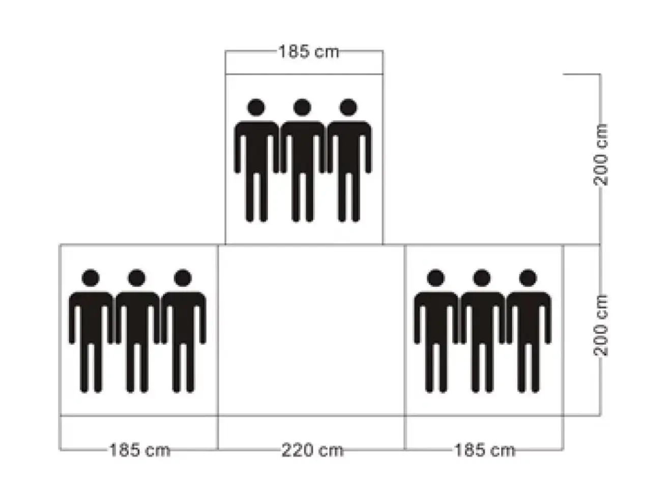 Billede 8 - Campingtelt til 9 personer - blå/gul med 3 rum